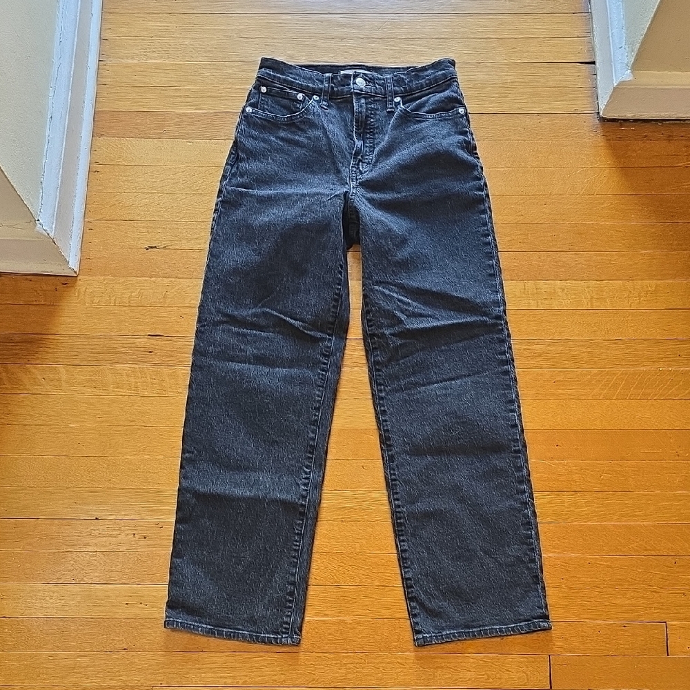 Madewell, The Perfect Vintage Wide-Leg Jean, Black, EUC, Women's 26